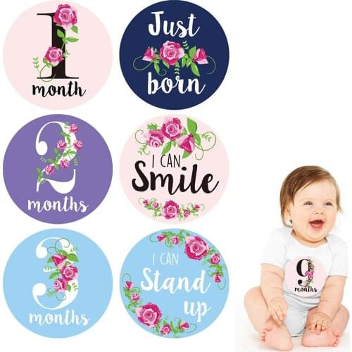 12PCS/Set Month Sticker Baby Photography Milestone Memorial Monthly Newborn Commemorative Card Number Photo Props