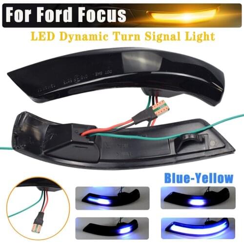 For Ford Focus 2 3 Mk2 Mk3 Mondeo Mk4 LED Dynamic Turn Signal Light Side Wing Rearview Mirror Indicator Blinker Light 2PCS EU