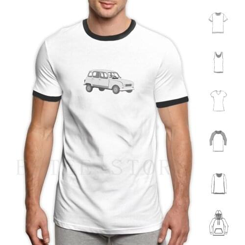 4 Gtl Grey T Shirt Diy Big Size 100% Cotton 4 Car Classic Custom Gtl Quatrelle Red Vehicle Vector 4L Retro Rides Ride