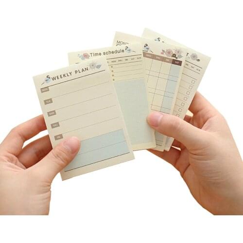 1pcs Memo Pad Cute School Office Supplies Daily Weekly Monthly Plan Desk Note Pad Planner Agendas Checklist Sticky Notes Label