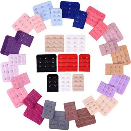 40%HOT36Pcs 2/3Rows Women Lady Adjustable Brassiere Strap Back Band Bra Extender Hook