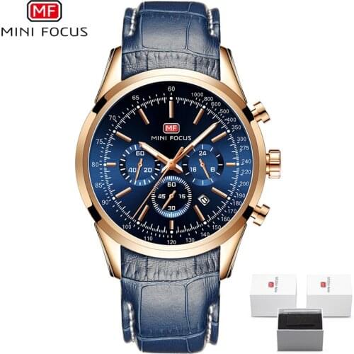 MINIFOCUS Top Brand Luxury Men Sports Watches Quartz Clock Fashion Mens Leather Army Military Wrist Watch Relogio Masculino