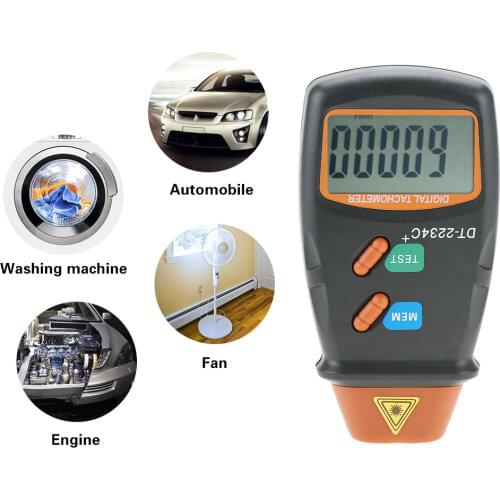 DT-2234C+ Non-Contact Digital LCD Laser Photo Tachometer 2.5RPM To 99999 RPM Mini RPM Tester Meter Motor Wheels Washing Machines