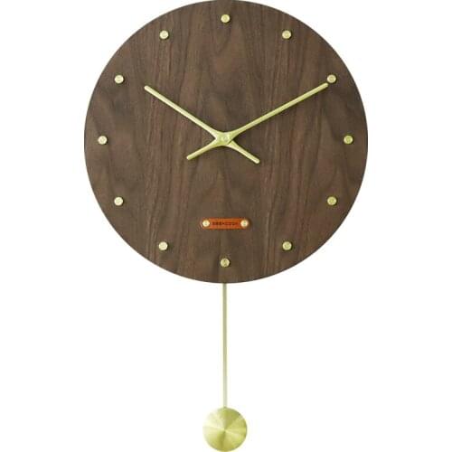 Wooden Vintage Wall Clock with Pendulum Large Modern Digital Clocks Rustic Silent Living Room Farmhouse Luxury Gold Home Decor