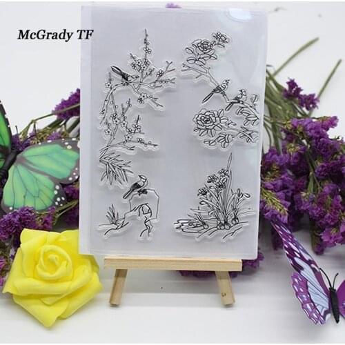 Grass Shape Clear Stamps For Scrapbooking Transparent Scrapbook DIY Photo Cards Decorative Silicone Stamps for Card Making