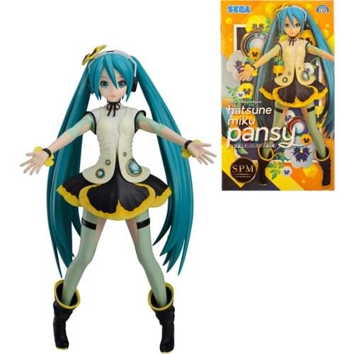 Bandai Anime Model Hatsune Miku Project DIVA Arcade SPM Miku Pansy Action Figure Doll Decoration Toys Childrens Birthday Gifts