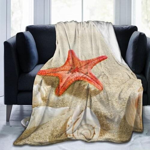 Starfish flannel 3D printed blanket throw sheet blanket Bed Blanket Sofa gift childrens nap blanket birthday gift
