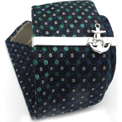 IGame Designer Tie Clips Quality Brass Material Novel Silver Color Anchor Tie Bar For Men Free Shipping