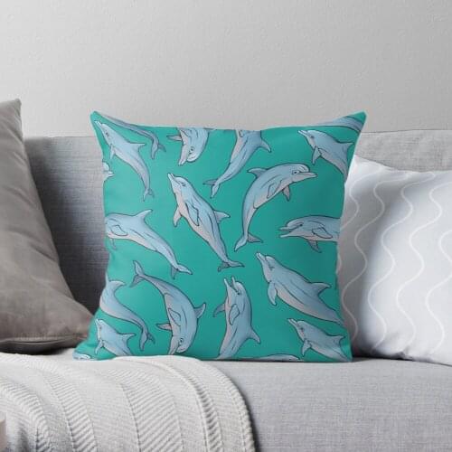 A story about dolphins 3 Throw Pillow Cushion Cover Polyester throw pillows case on sofa home living room car seat decor 45x45cm