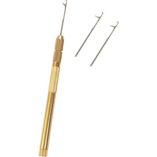 Free shipping Top quality Aluminium Feather Hair Extension Kit Pulling Puller Pull Needle Threader DIY Tool