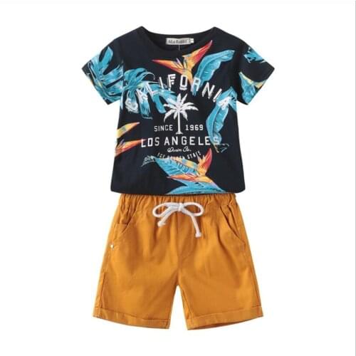 Summer Boys Clothes New Casual Children Clothing Sets Short Sleeve T Shirt +Short Pants Kids Suit For Boys 2 3 4 5 6 7Years