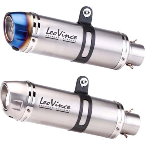 Motorcycle Turbo Exhaust Down Pipe Carbon Fiber Moto Silencer With DB Killer Leovince Muffler Pipe