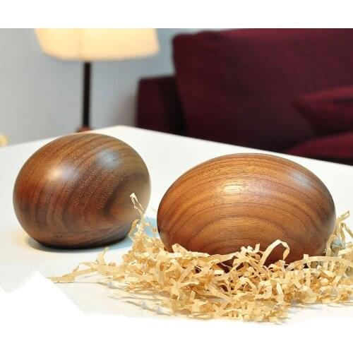 Black Walnut Egg Music Box Oval Creative Clockwork Portable Vintage Crafts Valentines Day Birthday Creative Gifts 2021