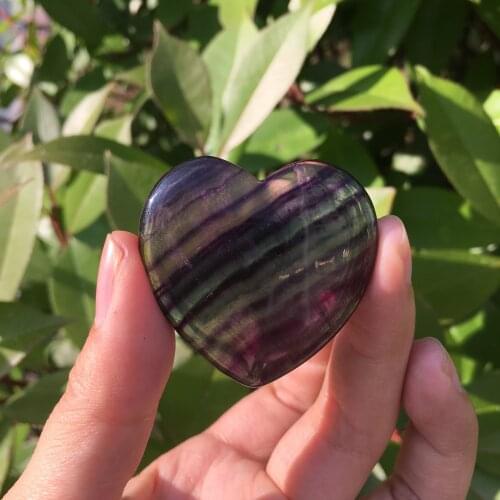 Natural Fluorite Heart for gift