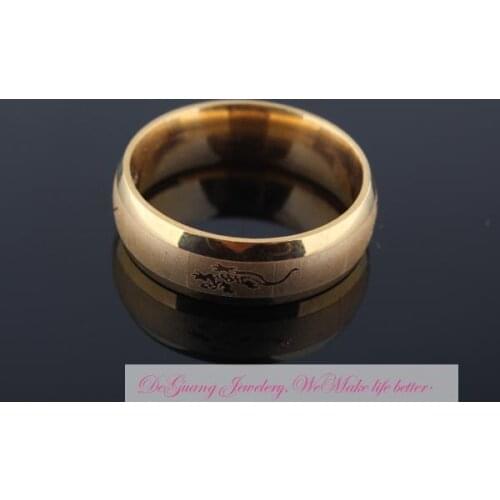 New Arrival 316L Stainless Steel Black Cutout Laser Cutting silver color Dragon Pattern Ring SZ#7-11