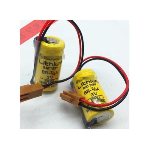 10PCS Genuine authentic BR-2/3A 3V lithium battery PLC Industrial battery with plug BR-2/3A