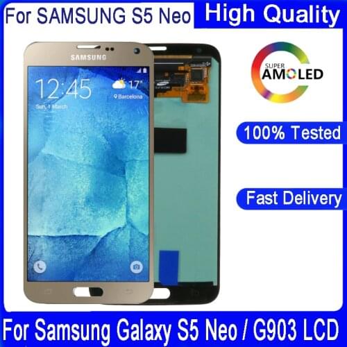 Original 5.1" AMOLED LCD For Samsung Galaxy S5 NEO SM-G903 G903F G903M LCD Display Touch Screen Digitizer Assembly 100% Tested