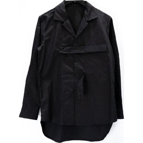 2019 Original design lapel retro mens shirt fashion drape craft show mens wear S-6XL! A dress for a large dark stage