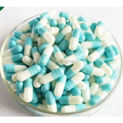 3# 10,000pcs!Blue-White colored empty capsules size 3,empty capsules size 3,(seperated or closed empty capsules)