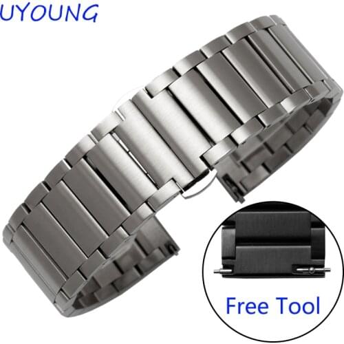 Quality Solid Stainless Steel Watchband 20mm For Samsung Gear S2 Luxury Matt Mens Black Strap Replacement Steel Watch bands