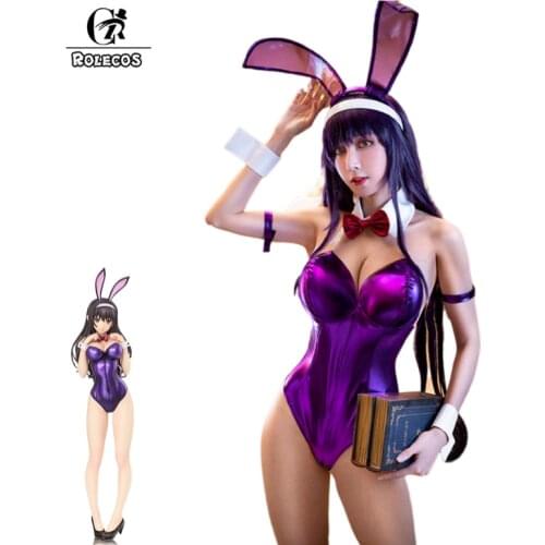 ROLECOS Anime Saenai Heroine no Sodatekata Cosplay Utaha Kasumigaoka Sexy Purple Bunny Girl Costume Women Sexy Jumpsuit Costume