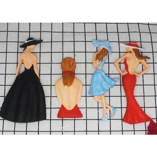 Silicone sugar cake decorated with soft pottery clay DIY sexy beautiful girl model chocolate model cookie mold