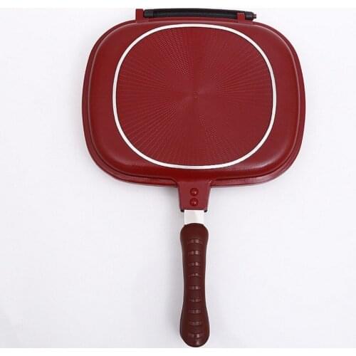 1PC Double-Sided Grill Frying Pan Square Shape Non-Stick Pan Baking Steak Frying Pans 28cm Kitchen Cooking Tools
