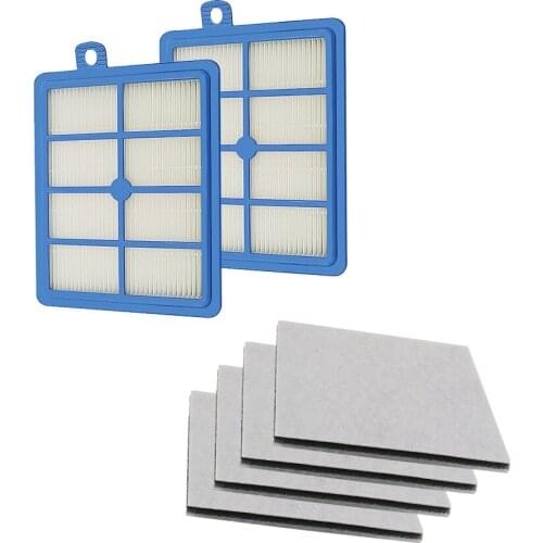 Washable 2PCS dust Hepa Filter H12 H13+4PCS Motor cotton filter for Philips Electrolux AEG Vacuum Cleaner replacement parts