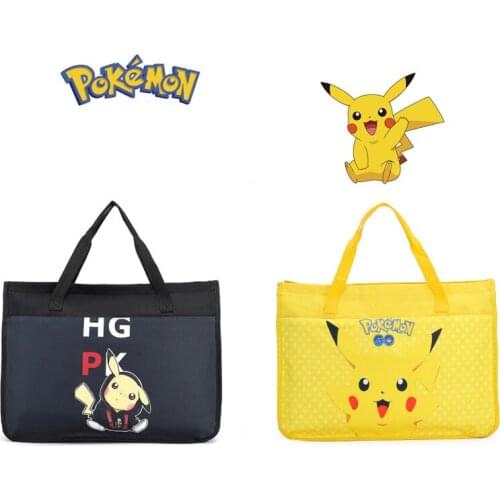 Pokemon Pikachu Student Art Cartoon Sketch Bag Boys and Girls Cute Large Large Capacity Cram School Remedial Class Portable Bag