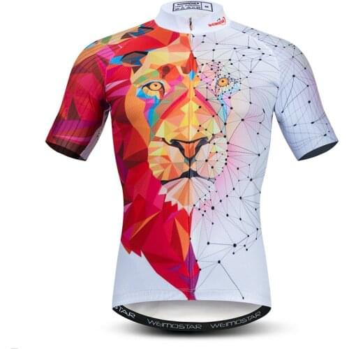 Weimostar 3D Cycling Jersey Men Short Sleeve Lion Bike Clothing Maillot Ciclismo Quick Dry MTB Bicycle Jersey Road Cycling Shirt