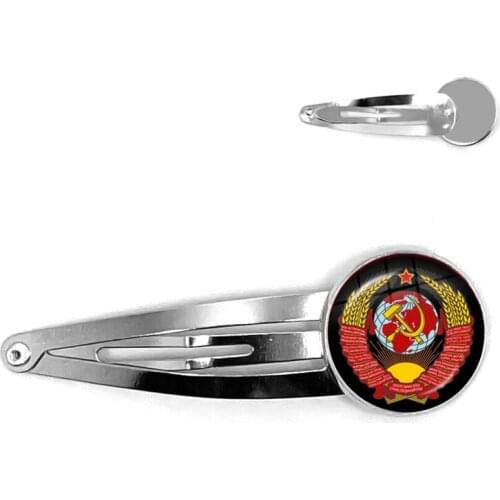 Vintage USSR Soviet Badges Sickle Hammer Hairpins CCCP Russia Emblem Communism Sign Top Grade Hair Jewelry For Women Girls Gift