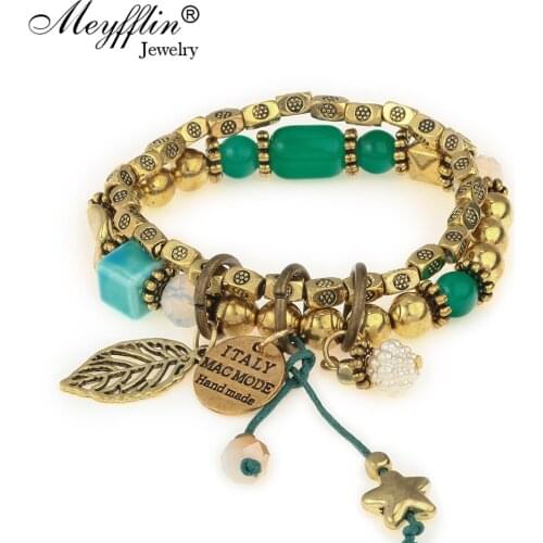 Bohemian Bracelets & Bangles Fashion Gold Beads Charm Bracelets for Women Jewelry Multilayer Pulseras Mujer Pulseira Masculina