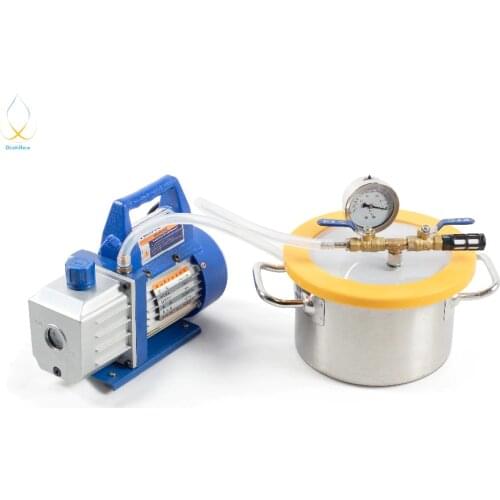 0.8 Gal (3.1L) Chamber 1.5L/s Rotary Single Stage Mini Vacuum Pump. Stainless Steel Vacuum Chamber silicone degassing epoxy
