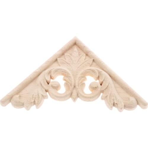 1Pc 11*11cm Woodcarving Corner Decal Onlay Applique Frame Furniture Wall Unpainted For Home Cabinet Door Decor Crafts