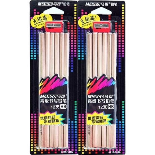 10Set Marco Pencils 12Pcs Non-toxic Advanced writing Standard Pencils HB Professional Chancery Office School Pencil