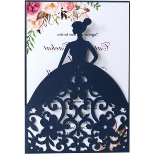 100pcs European Style Marry Bride Wedding Inviation Card Hollow Flower Greeting Card Postcard Festival Party Supply
