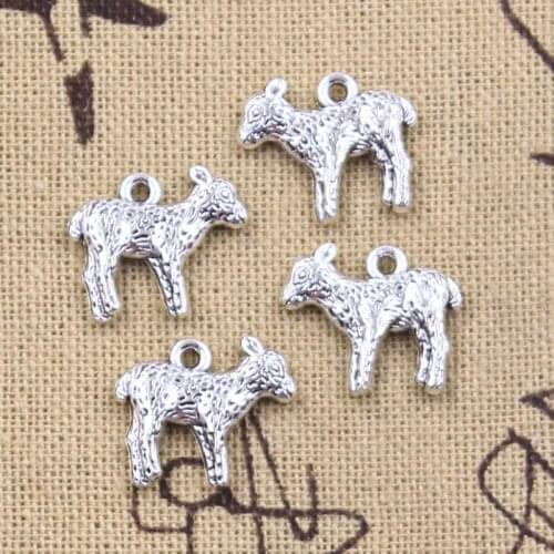 15pcs Charms animal sheep mutton 14x16mm Antique Silver Color Pendants Making DIY Handmade Tibetan Finding Jewelry
