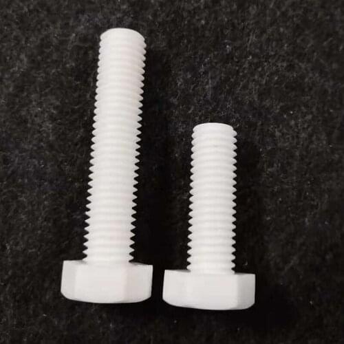2pcs M12 Polypropylene PP Hexagonal plastic bolt Acid alkali resistant Plastic screw preservative 50mm-100mm Length