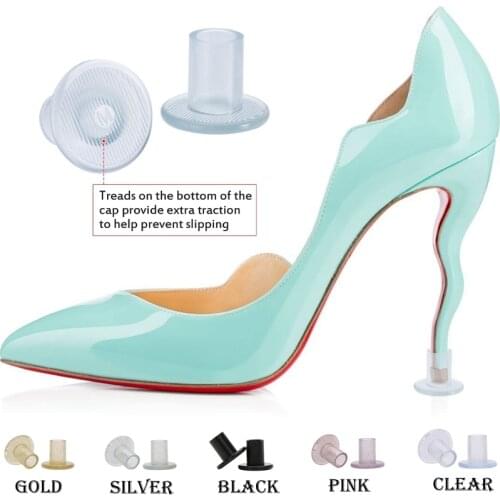 3 Size and 5 Color Silicone Stiletto Heel Protectors Gel Heel Stoppers Plastic Heel Covers for Outdoor Wedding and Parties