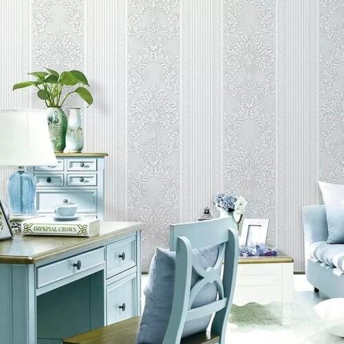 3D Three-dimensional Non-woven Fabric European Wild VerticalStripes Living Room Bedroom Engineering TV Background Wallpaper