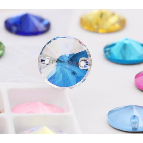 40pcs 12mm Flat back Round Rhinestones Crystal Glass Nail Air Strass sew on 40ps