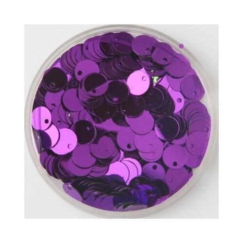 50g (4000pcs) 6mm Purple Flat Round Sequins For Craft PVC DIY Garment Sewing Wedding Accessories With 1 Side Hole Confetti