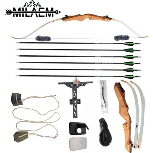 68 Inch 16-38lbs Archery Recurve Bow Set Maple Laminated Wooden American Long Bow Bow and Arrow Shooting Hunting Accessories
