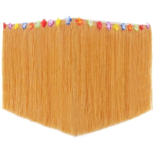 75cm Tropical Table Skirt Party Decoration Plastic Luau Flower Hawaiian Grass Skirt Beach Wedding Tablecloth Cover Decor