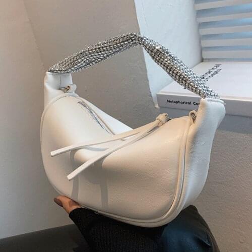 White Leather Handbags for Women Casual Simple Shoulder Bags Female Famous Brand Crossbody Bag Designer Hobos Bags Travel Sac