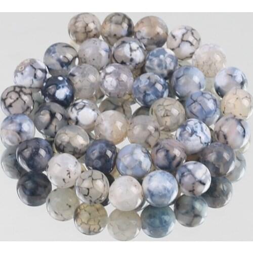 Natural Stone Black Dragon Vein Agat High Quality Smooth Round Loose Beads For Jewelry Making DIY Bracelet Necklace 6/8/10/12mm