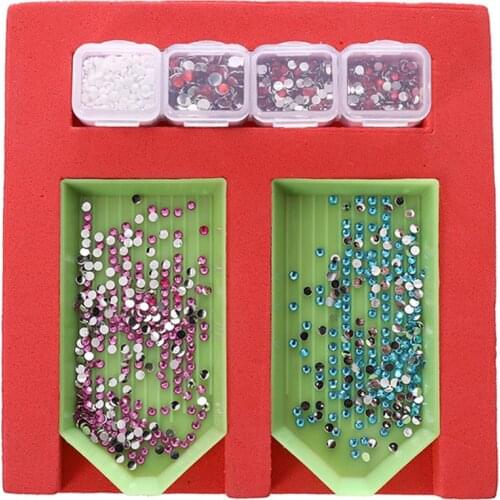 Large 5D Diamond Painting Drill Tray Beads Diamonds Holder Container Box Boat Plate Full Drill Cross Stitch Set Sticky Nail Pen