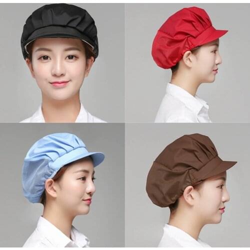 8 Colors Dustproof Cooking Cap Breathable Hotel Cook Cap New Elastic Kitchen Hat Men Women Chef Hat Restaurants Accessories