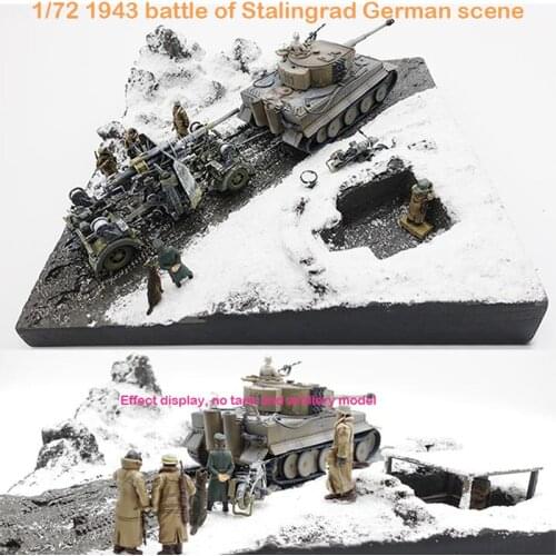 Fine 1/72 1943 battle of Stalingrad German scene Winter snow March Including soldiers / Motorcycles / dogs No tank model