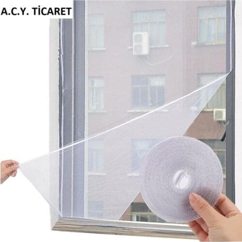 Ready made Window Fly Screen 4 Mt Tape Gift hot-Pluggable Tulle 100X150 Cm
